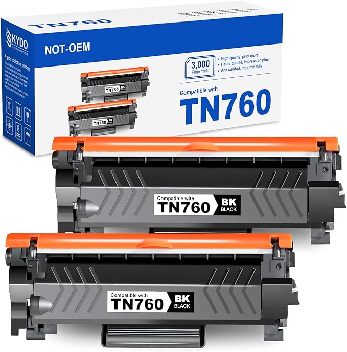 [with CHIP] TN760 Toner Cartridge Replacement for Brother TN 760
