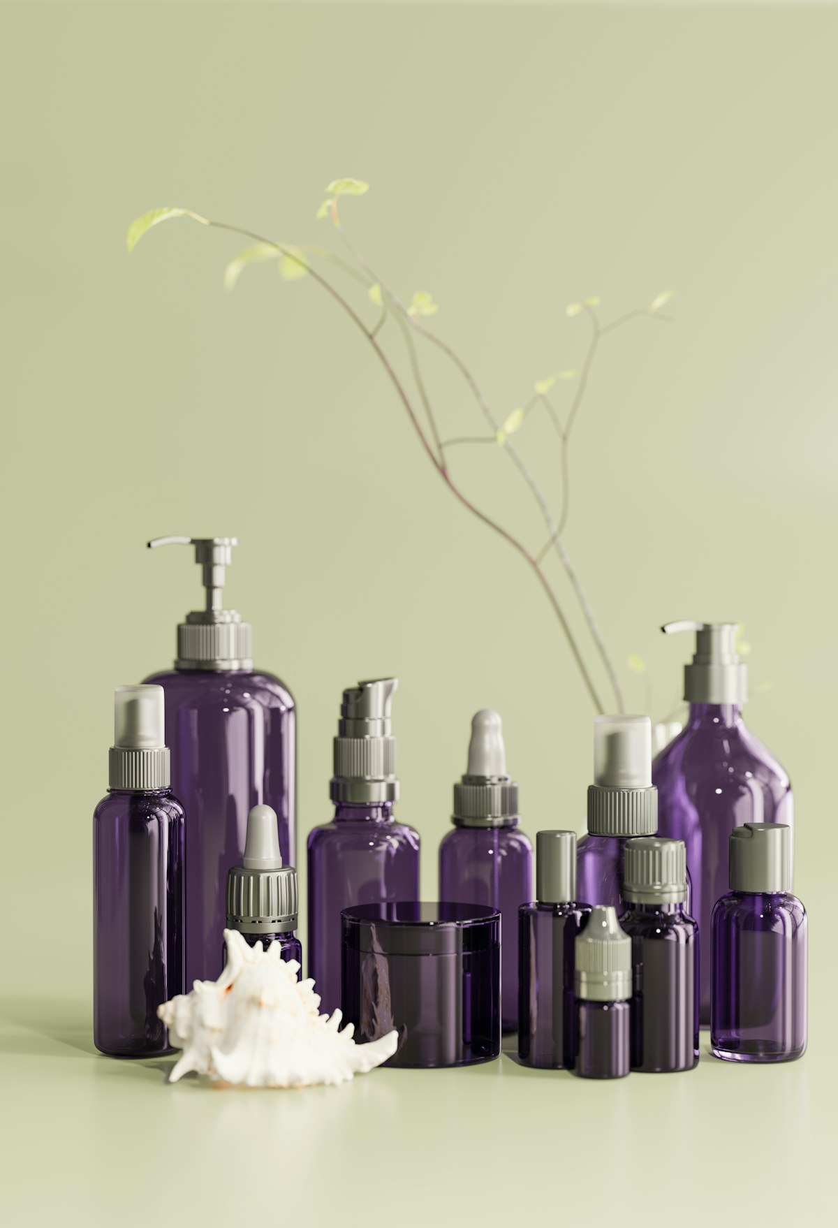 Skincare bottles